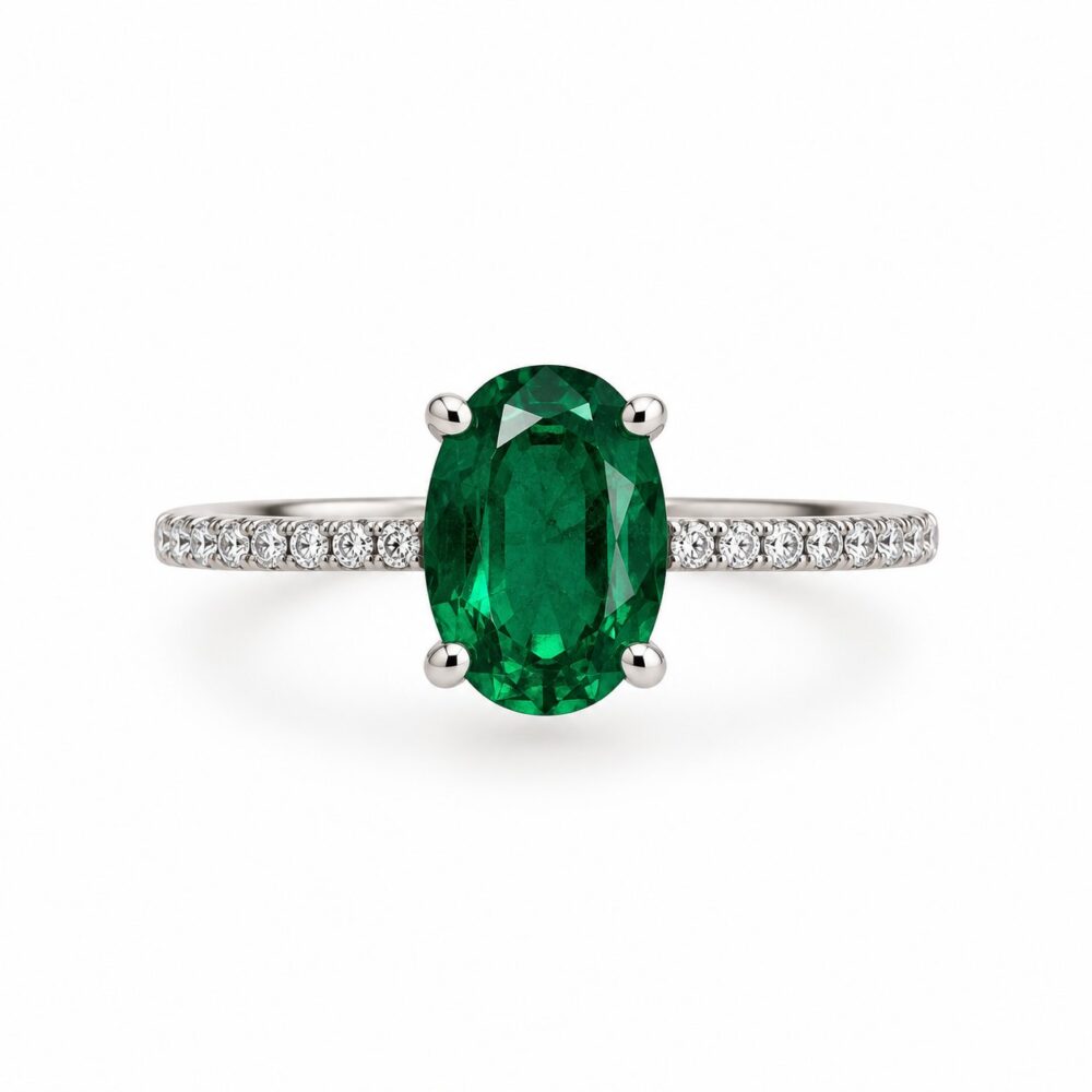 Anillo Manifest Green — Anillo de Plata con circón celeste y transparentes Tallas 6 y 7