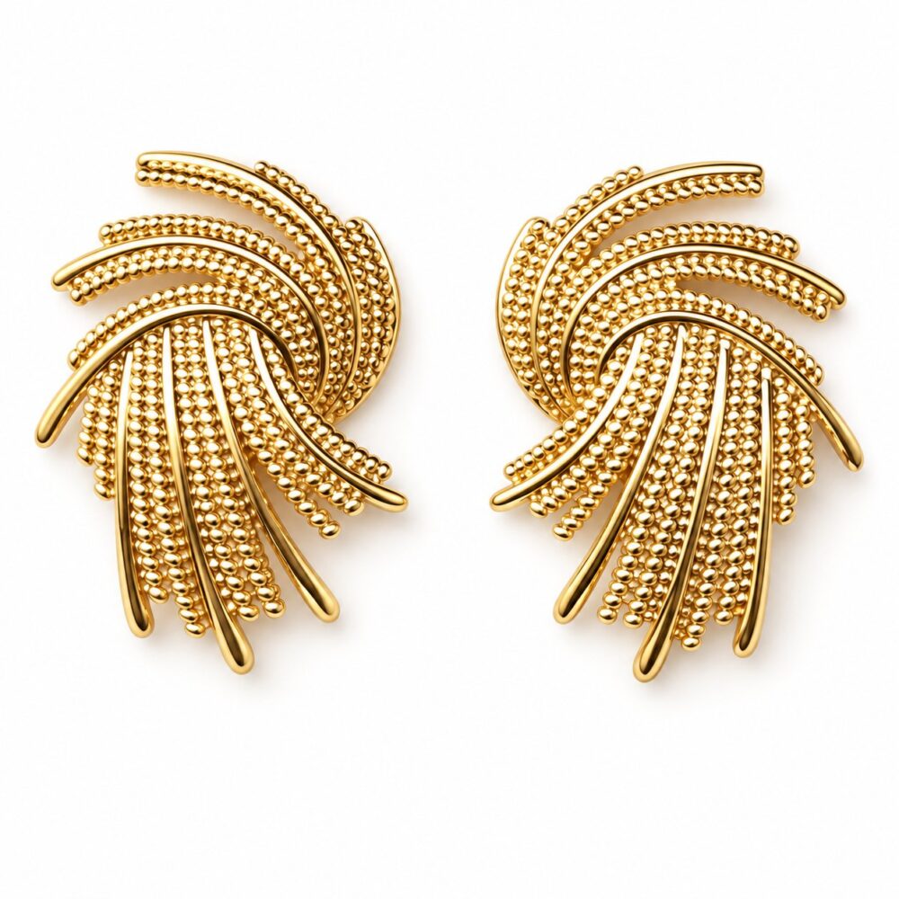 Aretes Abanico — Aretes de Zinc 2.5cms Alto x 3cms de Largo