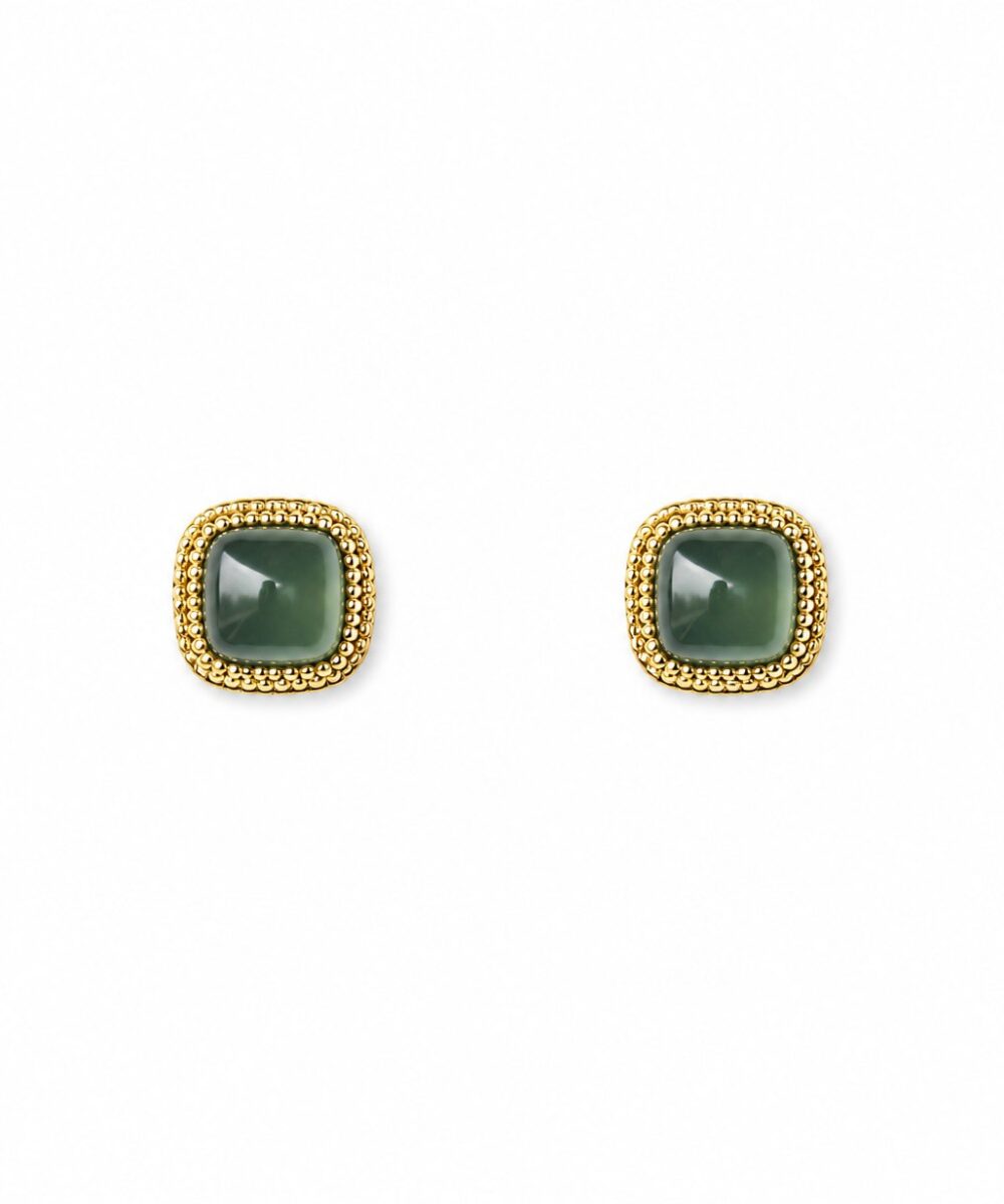 Aretes Gine — Aretes de plata bañado en oro con piedras naturales