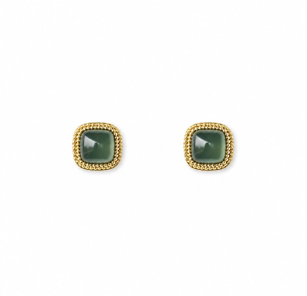 Aretes Gine — Aretes de plata bañado en oro con piedras naturales Aretes Gine — Aretes de plata bañado en oro con piedras naturales