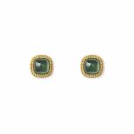 Aretes Gine — Aretes de plata bañado en oro con piedras naturales