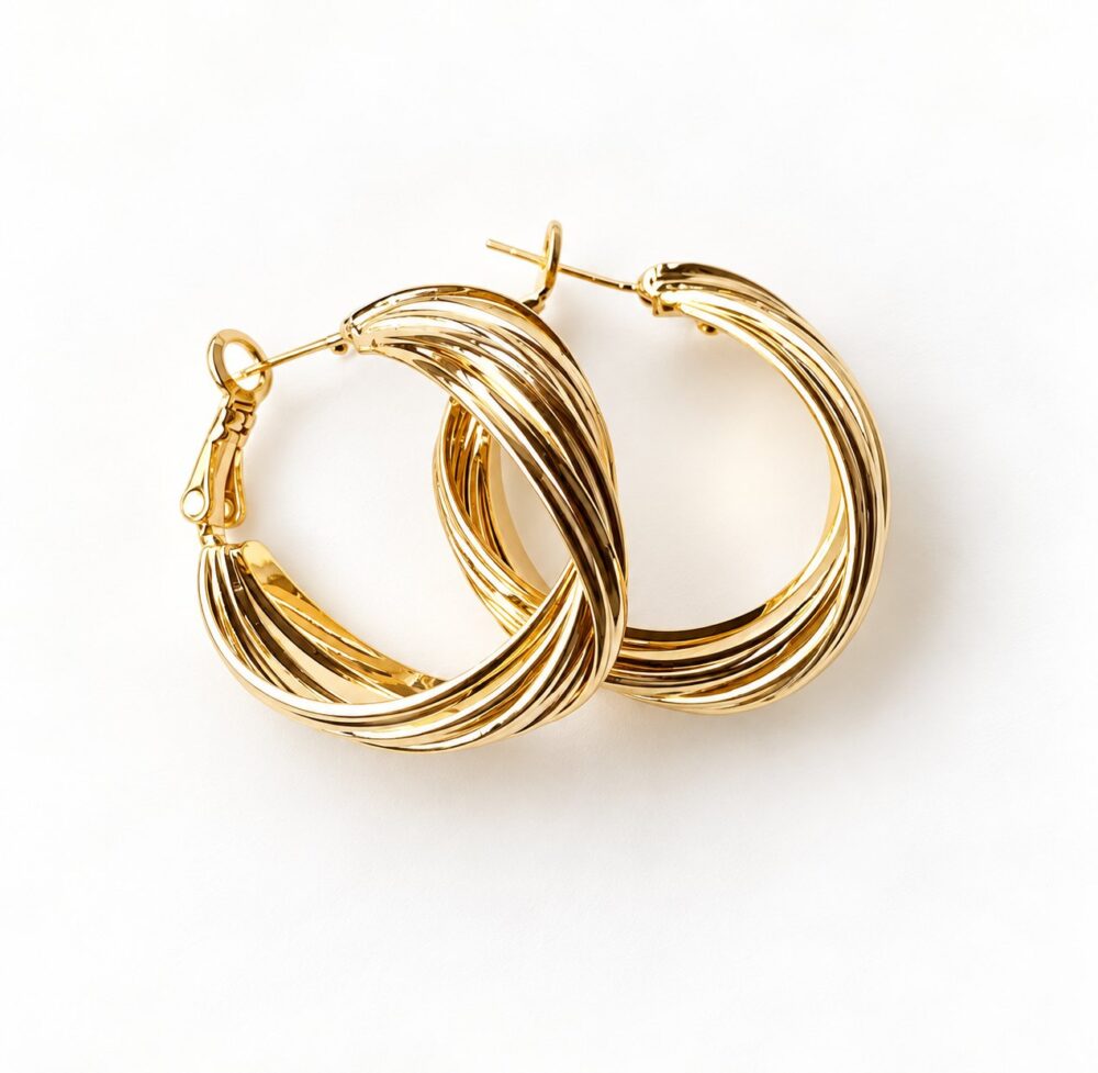 Aretes Golden Hoops — Aretes de Cobre 3 cms de diametro