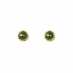 Aretes Green — Aretes de Plata 925 bañado en Oro con piedras Diámetro: 0.7 cms