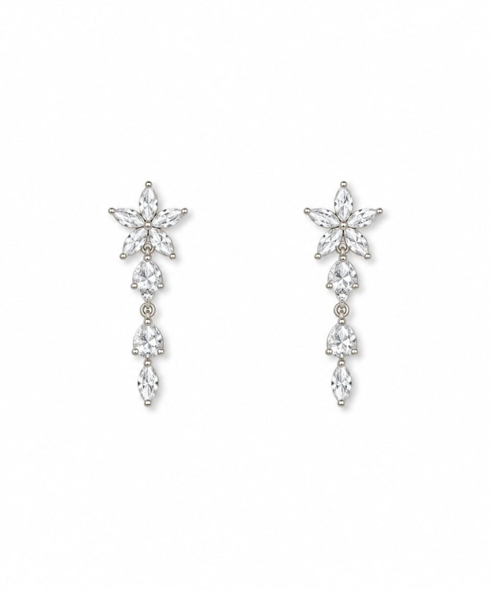 Aretes Libra — Aretes de Plata 925 con Circones Largo: 1.5 cms