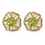 Aretes Love Green — Aretes de Cobre y Circones 2.3cms de diámetro