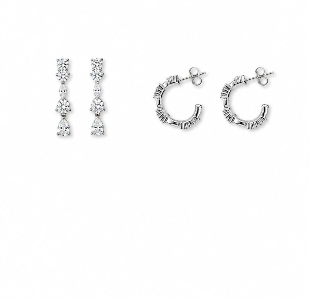 Aretes Love Hoops — Aretes de plata bañada en oro de 18 kilates con amatistas