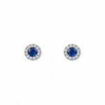 Aretes Manifest Blue — Aretes de plata con circones blancos y azul marino