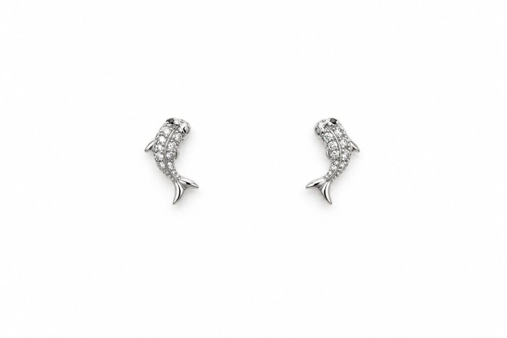 Aretes Peixe — Aretes de plata con circones