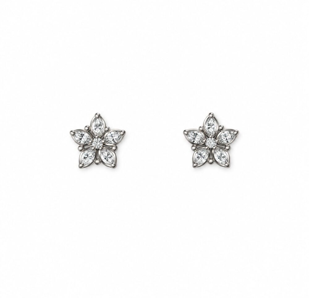 Aretes Pi — Aretes de plata con circones