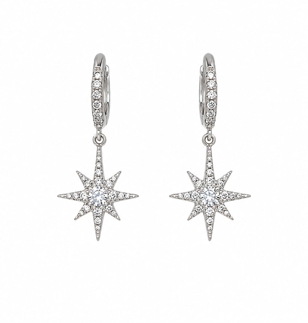 Aretes Stella — Aretes de plata 925 con circones