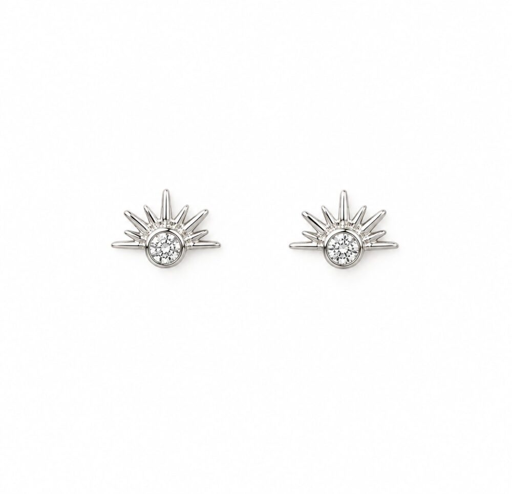 Aretes Sunset — Aretes de Plata 925 con Circones de Color Ancho: 1.1 cms