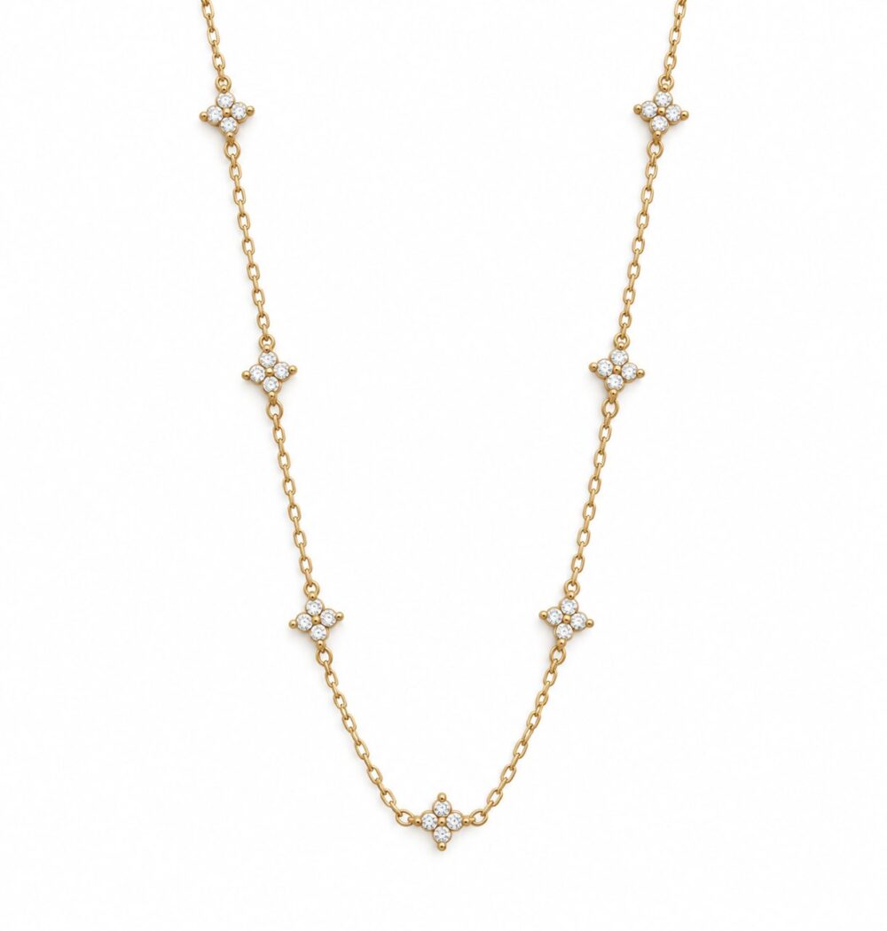 Collar Side — Collar de plata con circones Collar Side — Collar de plata con circones