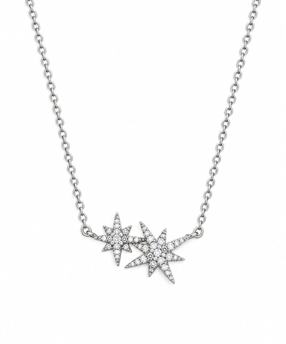 Collar Twins — Collar de plata con circones