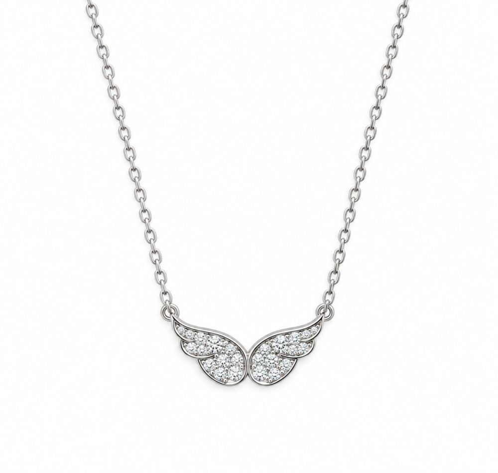 Collar Wings — Collar de plata con circones