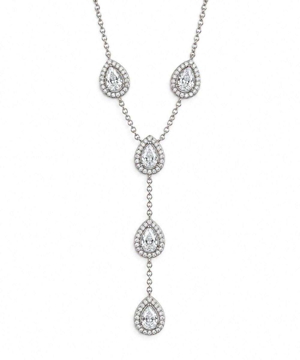 Collar Y — Collar de plata con circones